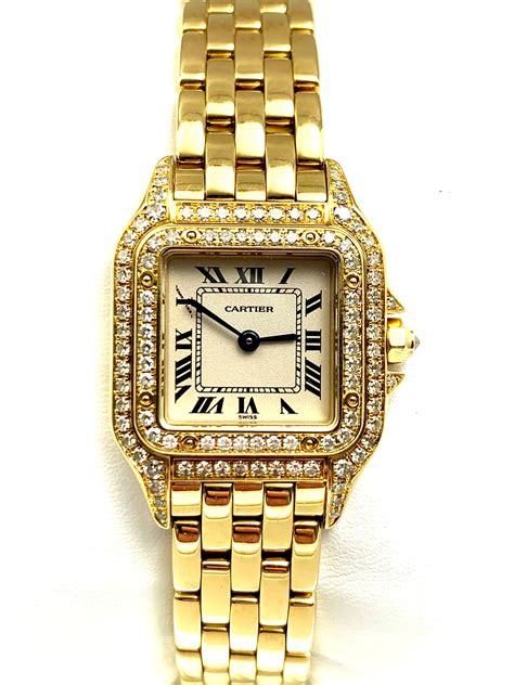 cartier panthere gold watch price|cartier panthere gold diamond watch.